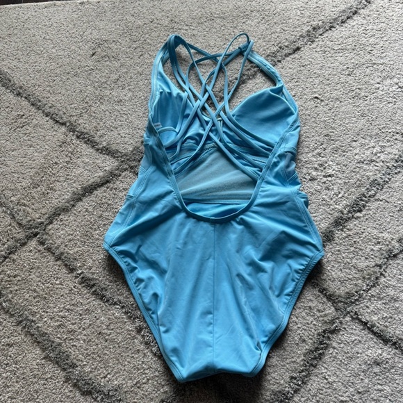 Bleu Rod Beattie one piece bathing suit mesh strappy Swimsuit blue 10 - Picture 6 of 11